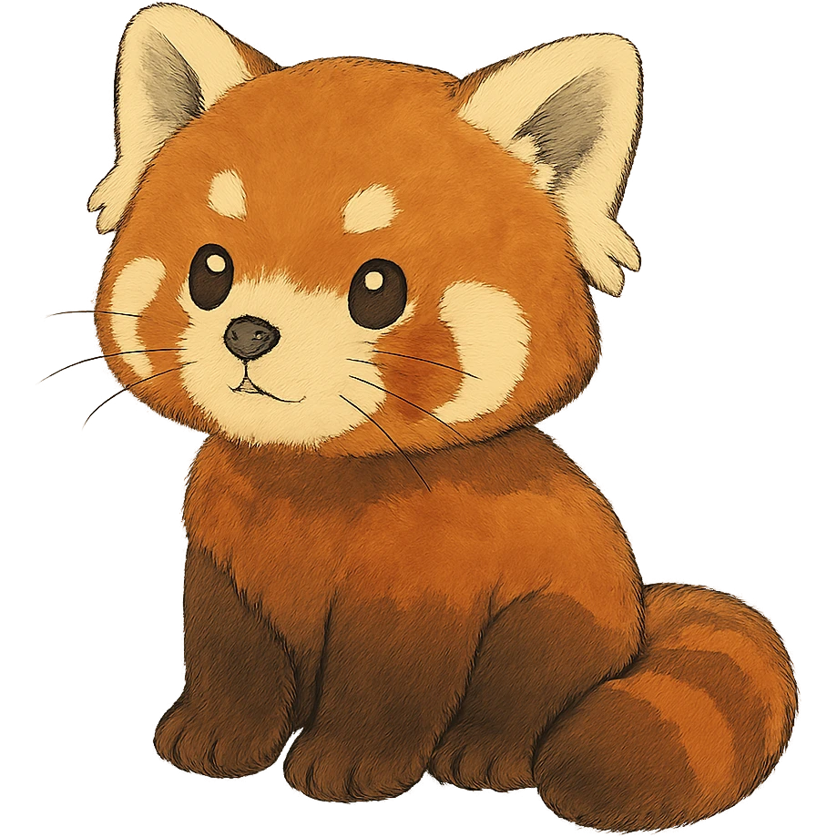cute baby red panda emoji
