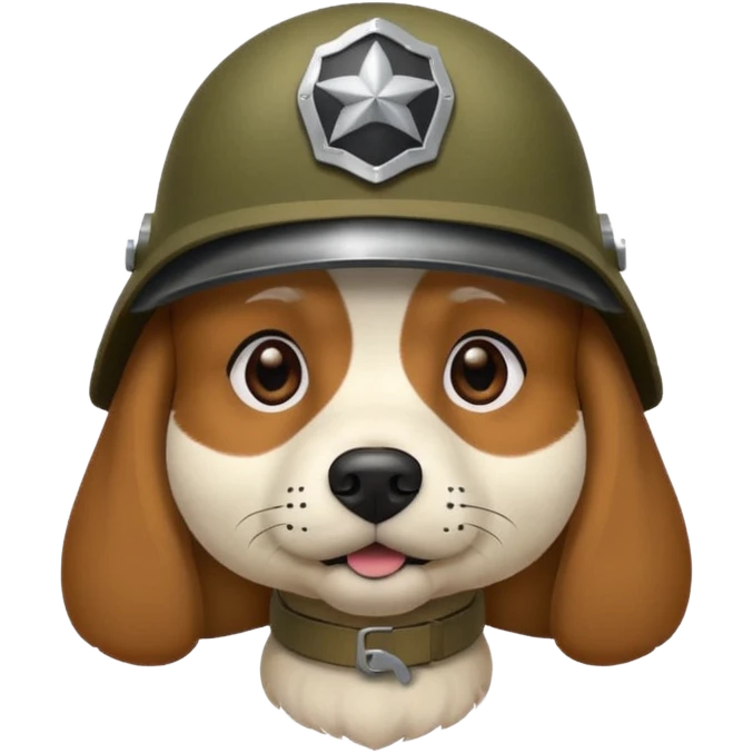 Dog wearing a military helmet emoji