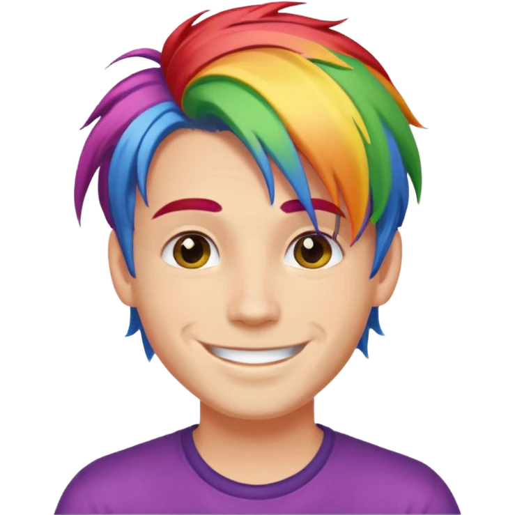 Guy with rainbow hair emoji