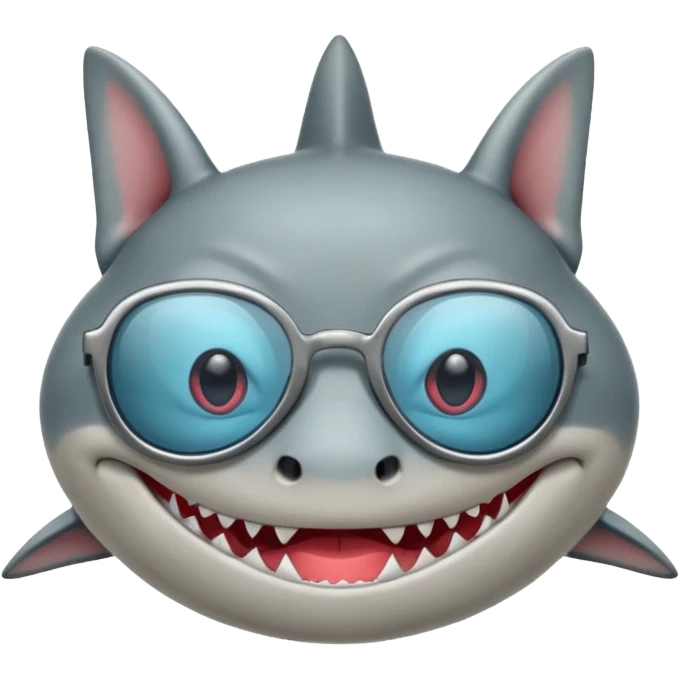Tiburón con lentes emoji