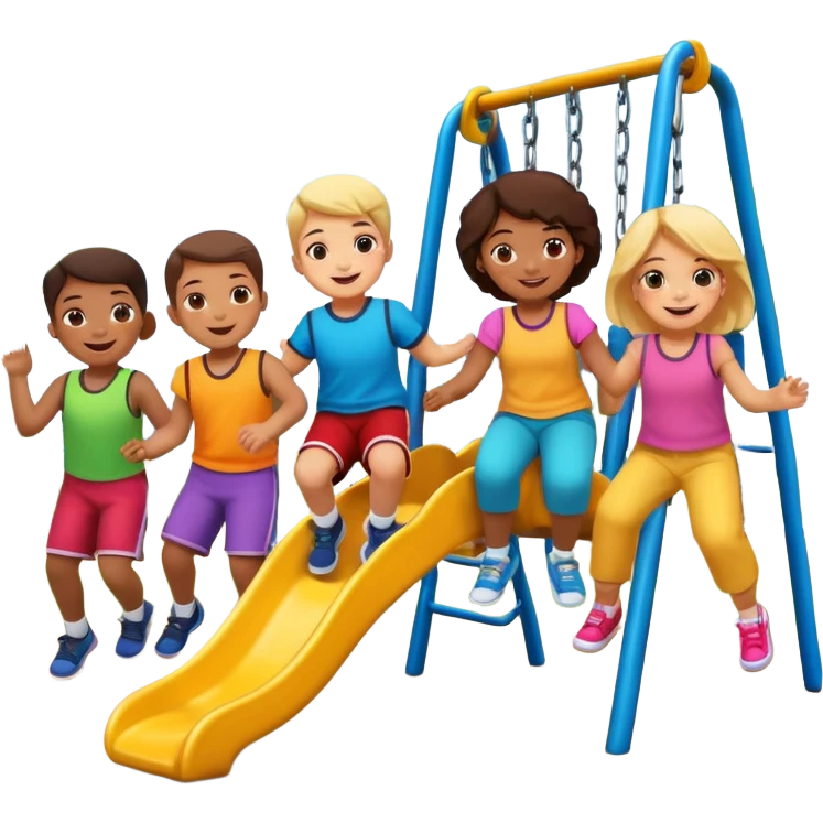 Kinderspielsplatz mit spielenden Kinder emoji