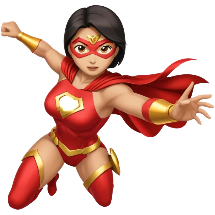 female asian superhero in action emoji
