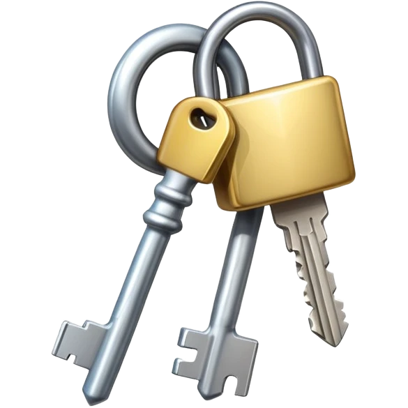 More Cartoon walking key and lock  emoji
