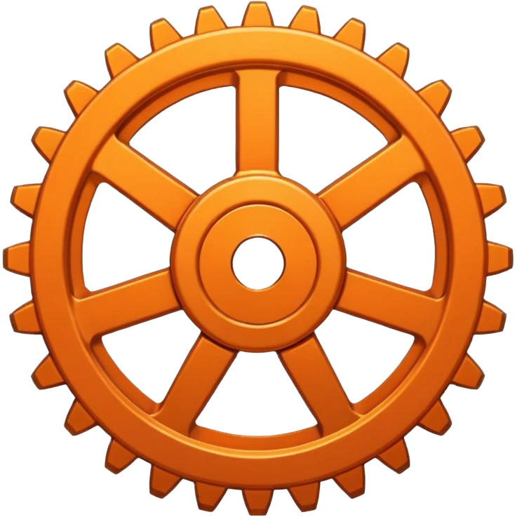Orange flattened gear emoji