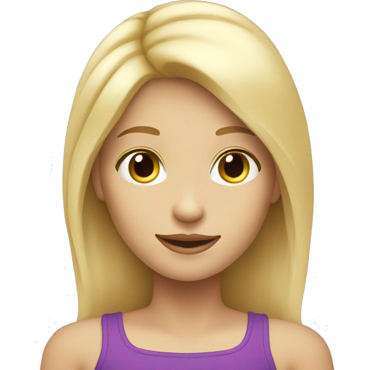 blond girl with vio emoji