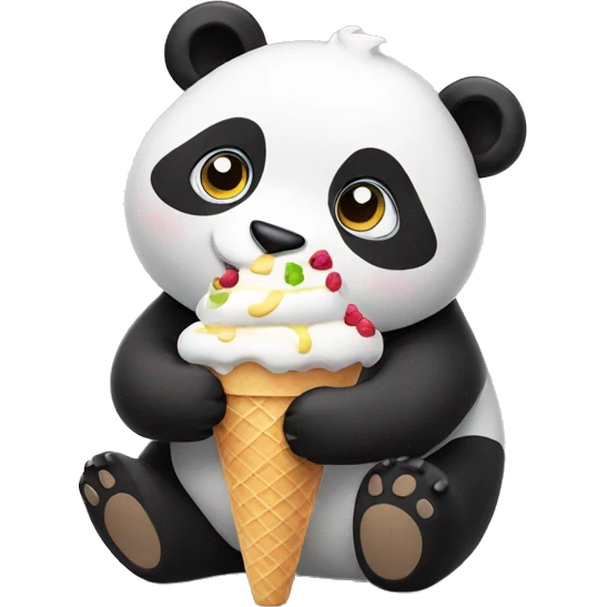 Panda eating ice cream emoji