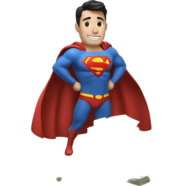 Superman with bag of money emoji