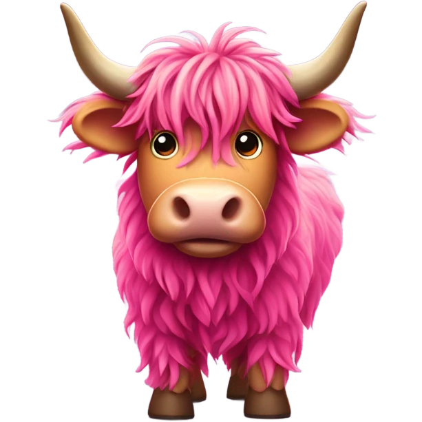 bright pink highland cow  emoji