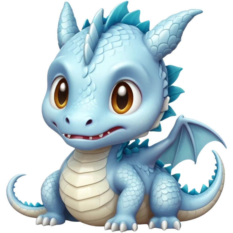 white cute dragon crying emoji