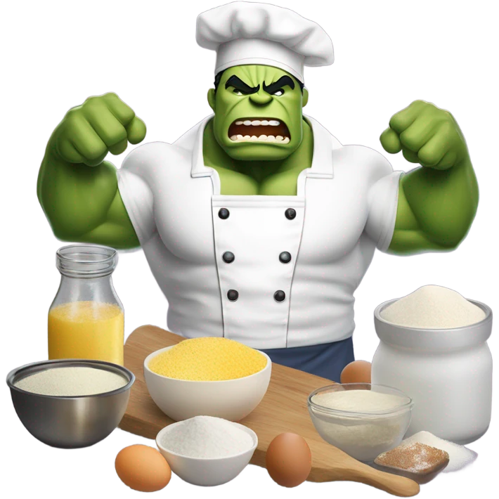 Hulk in a baking emoji