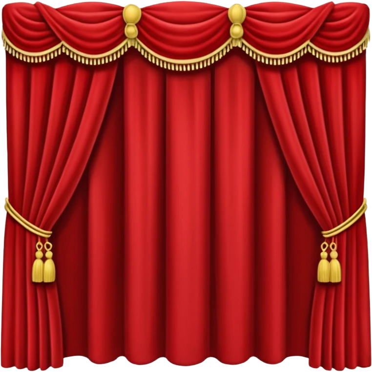Simple, opened red curtains with black background  emoji