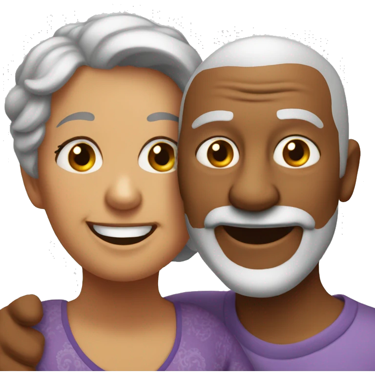 two grandparents smiling to each other  emoji