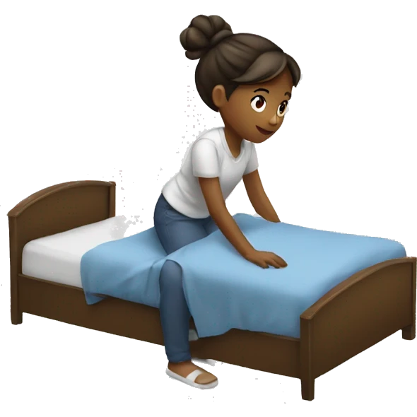 Girl making the bed emoji