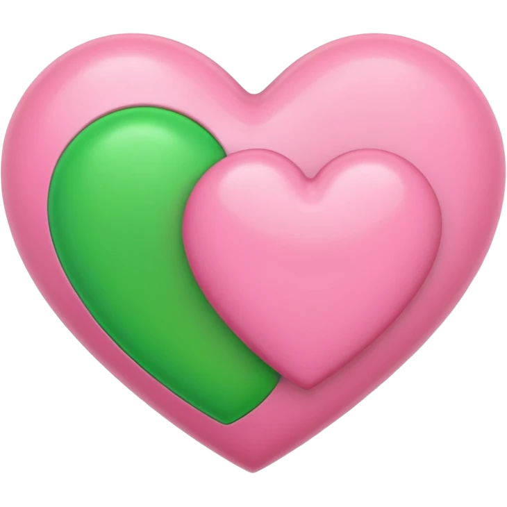 pink & green heart emoji
