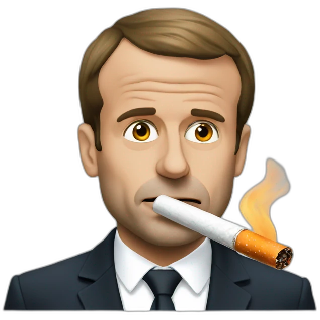 Emmanuel Macron with cigarettes  emoji