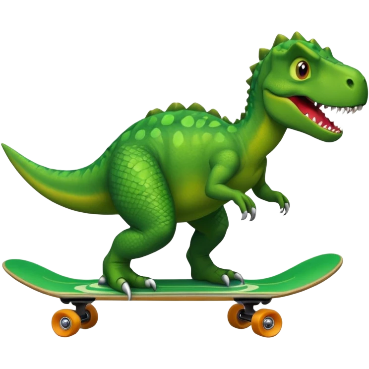 Dinosaur on a skateboard emoji