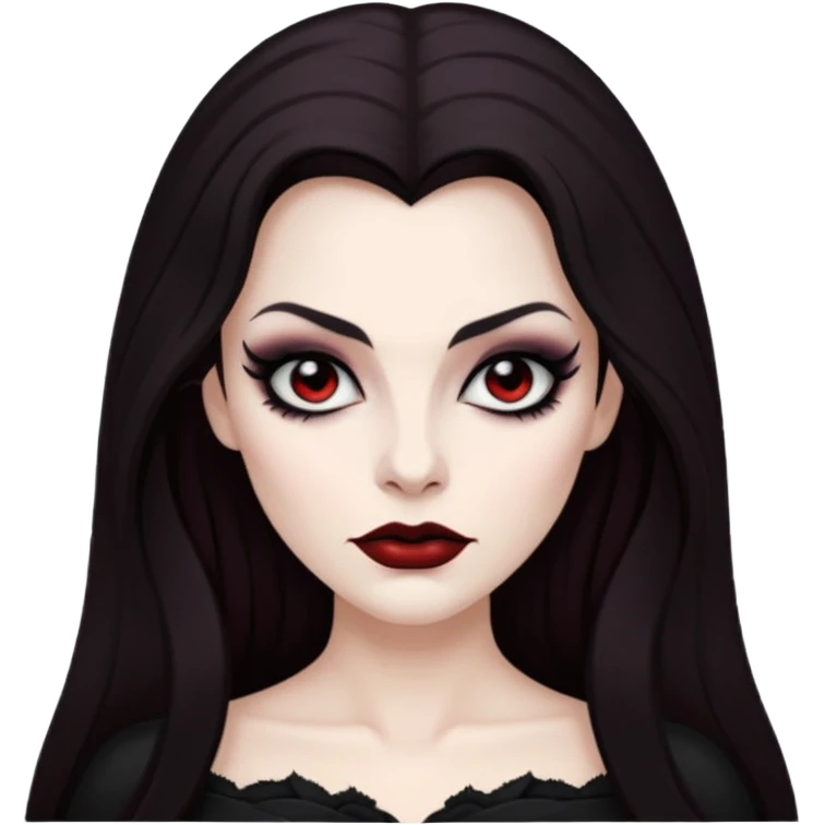 Vampira with long dark brown hair emoji