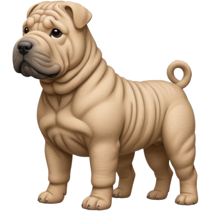 Grey shar pei standing emoji