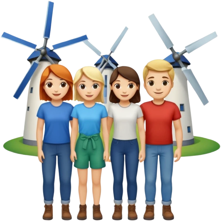 peopşe with Windmills emoji
