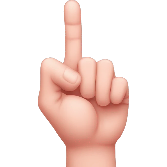 A hand holding up a pinky finger emoji