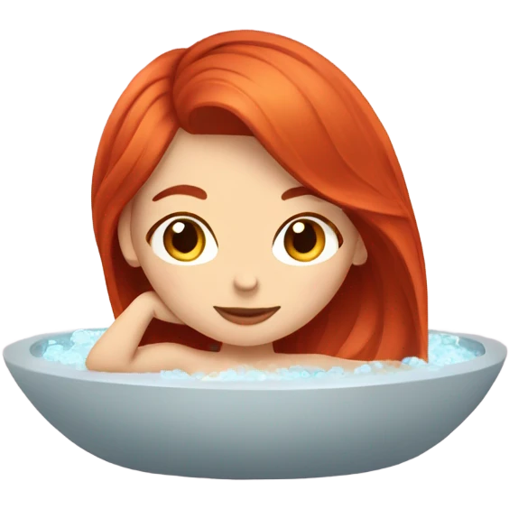 Red hair girl in spa relaxing  emoji