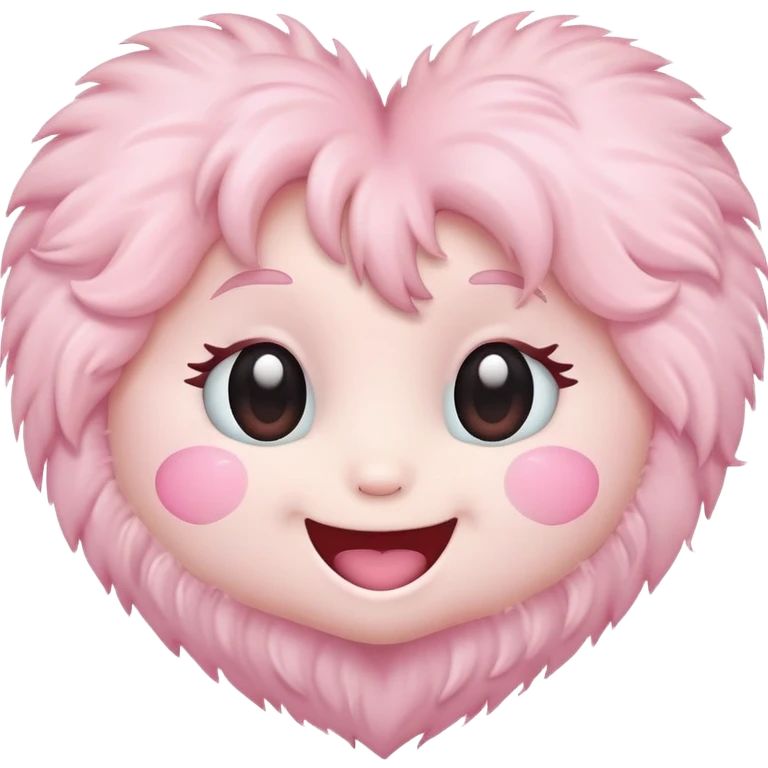pastel pink heart with a cute face emoji