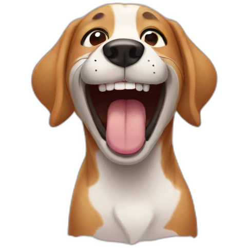 Dog laughing emoji
