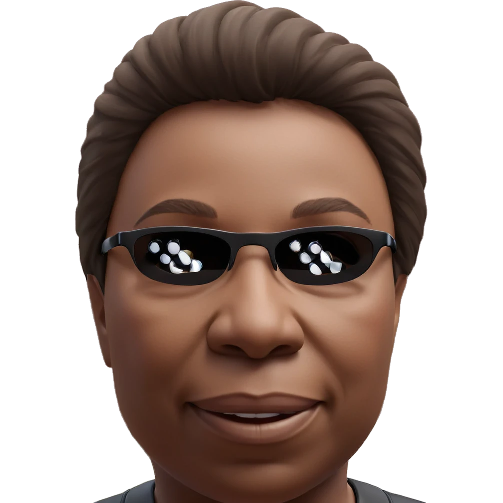 girl in sunglasses looking out emoji