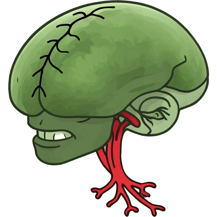 Brain with clot emoji