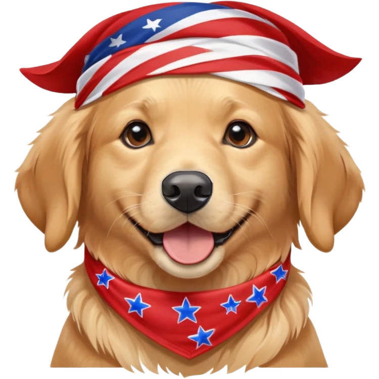 Patriotic golden retriever  emoji