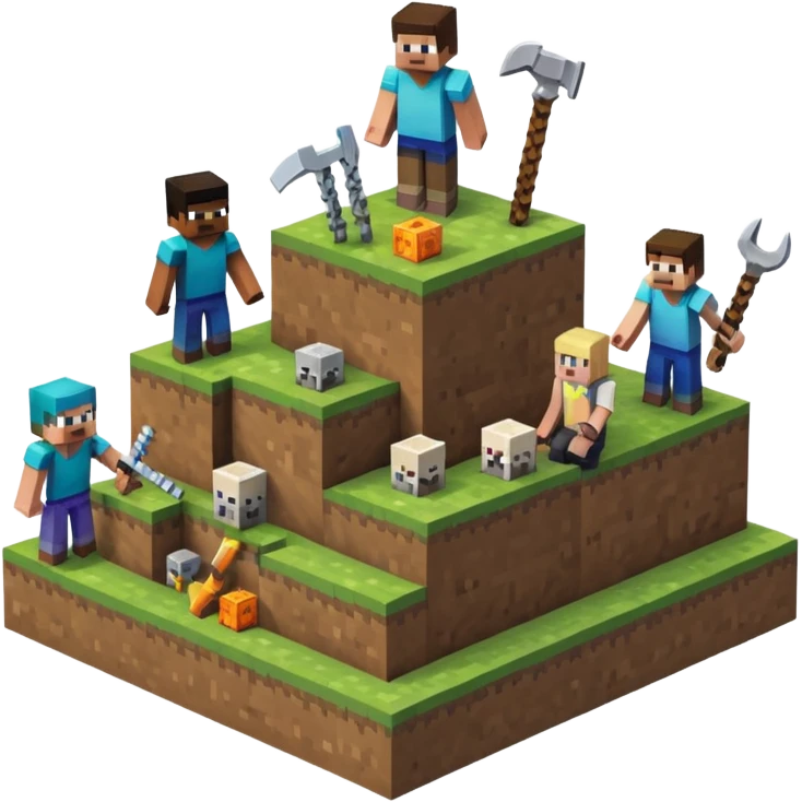minecraft charectors building together a foundation emoji