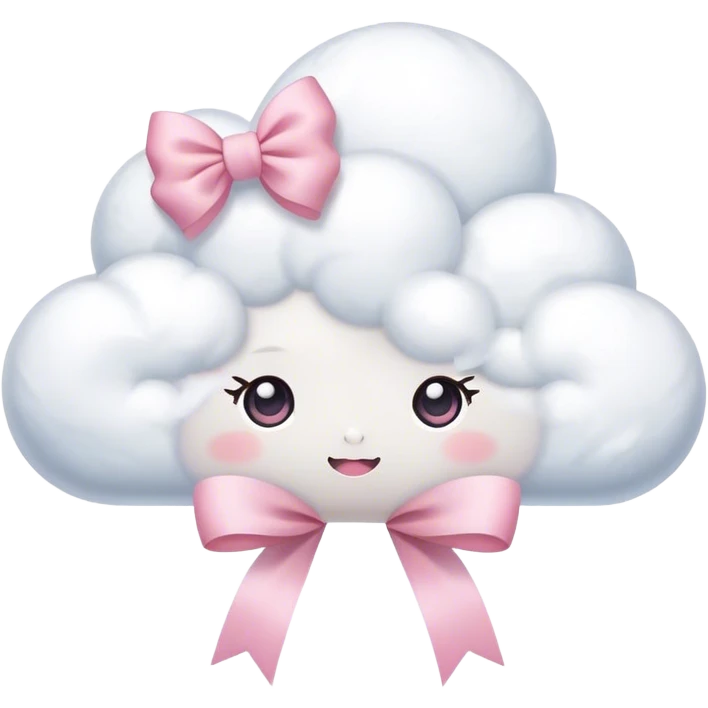 Cute anime style cloud with bows emoji