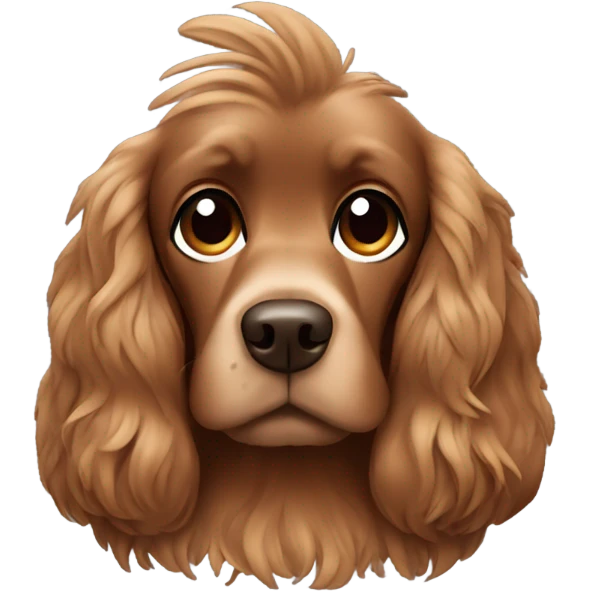 Brown cocker spaniel with a little Mohawk emoji