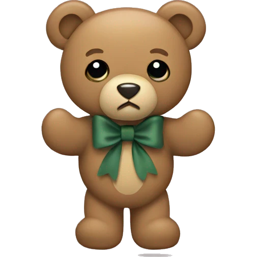 Teddy bear with khaki green bow emoji