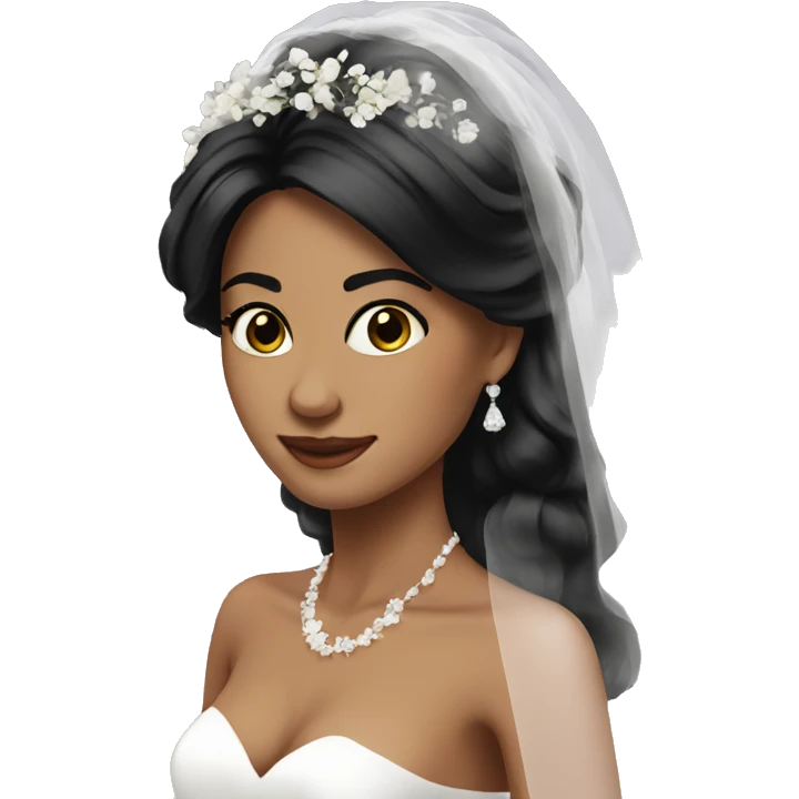 Beautiful bride with black hair emoji