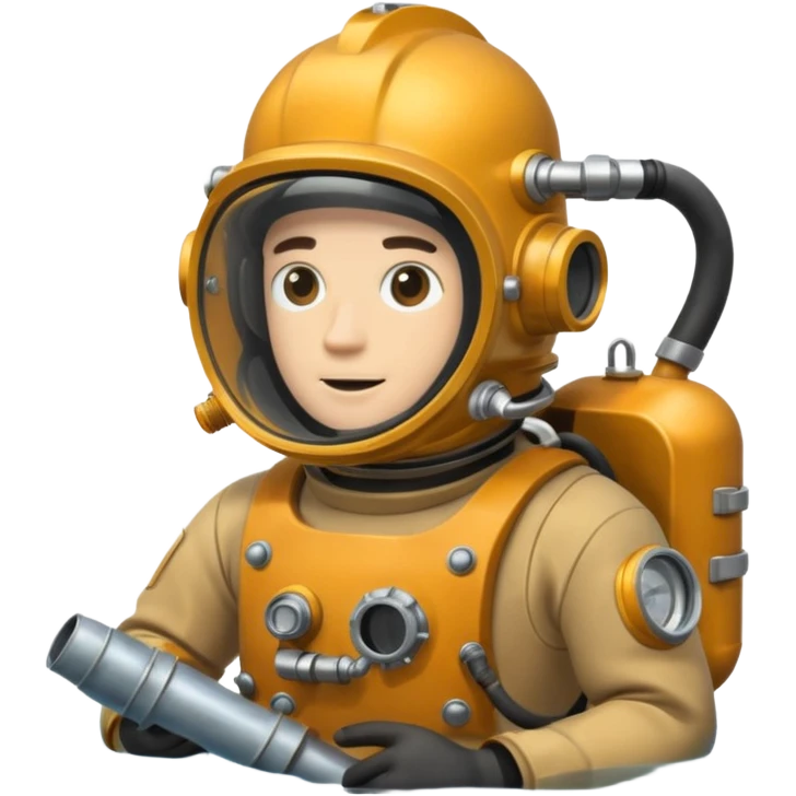 Buceador comercial trabajando, soldando una estructura metalica bajo agua emoji