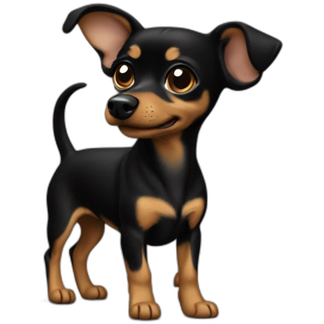 Chiweenie black emoji