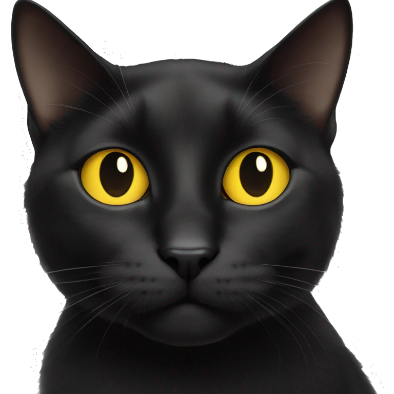 black cat with yellow eyes an a white spot on the nack emoji