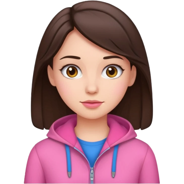 Brunette girl in pink emoji