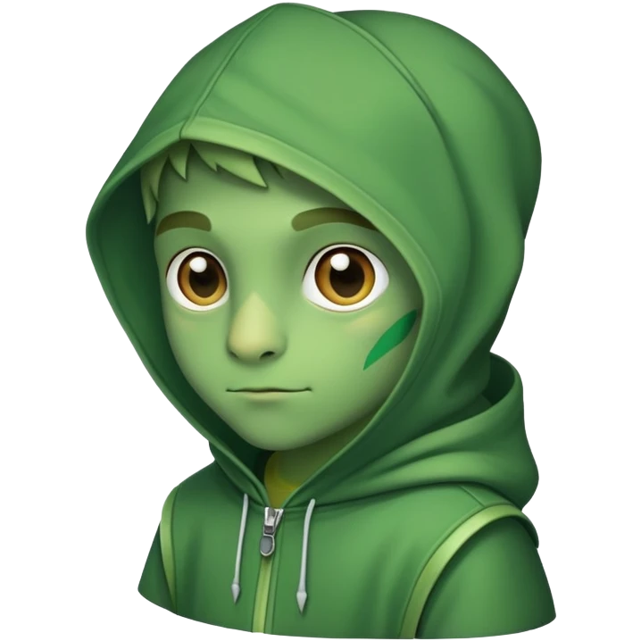 Leon character from Brawl Stars, a hooded chameleon kid emoji