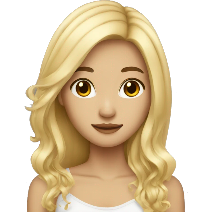 asian blonde long hair city girl emoji