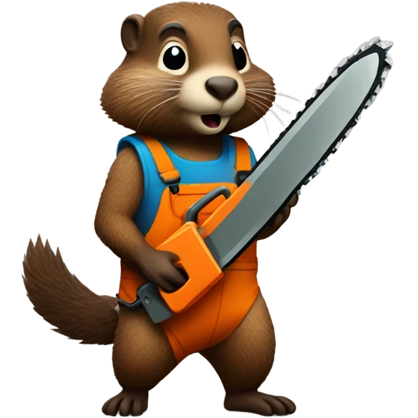 Woodchuck with chainsaw  emoji