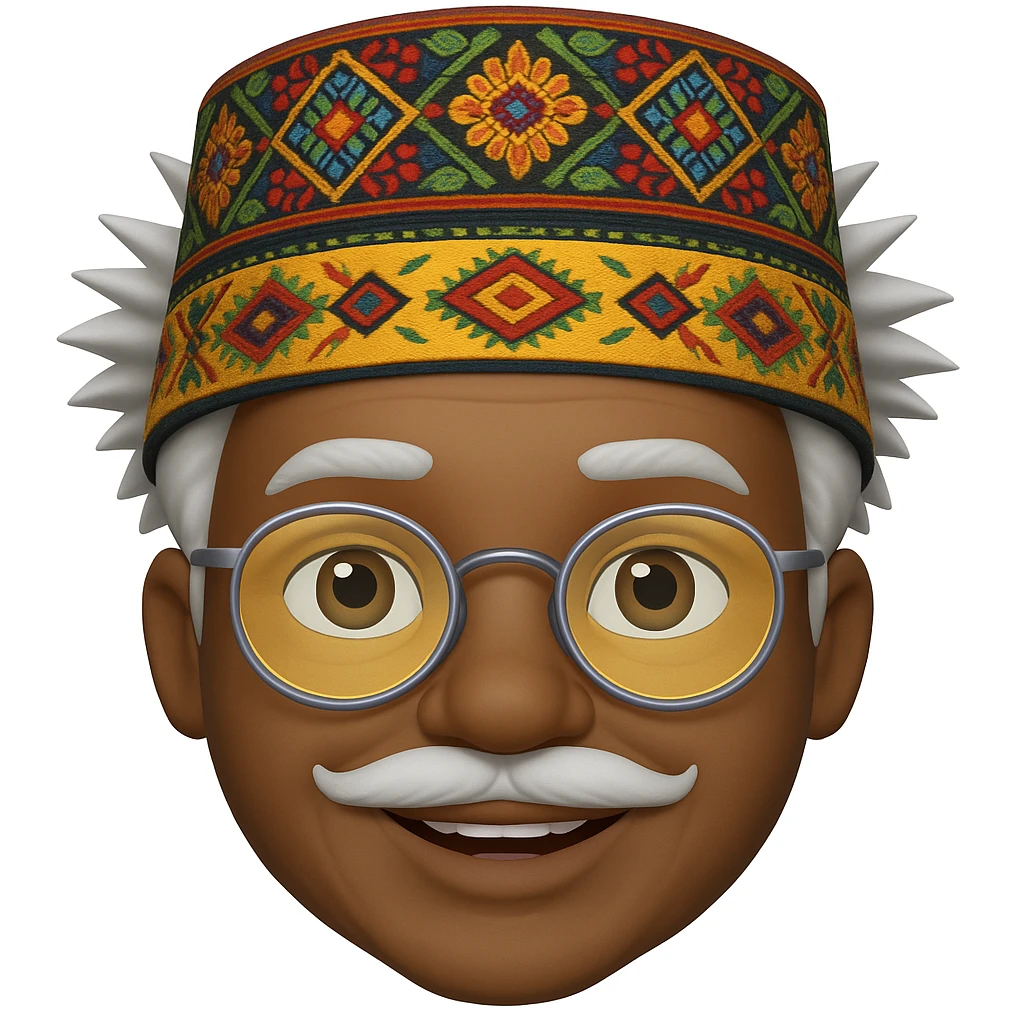 Add a hat to the character in the style of a bufo emoji