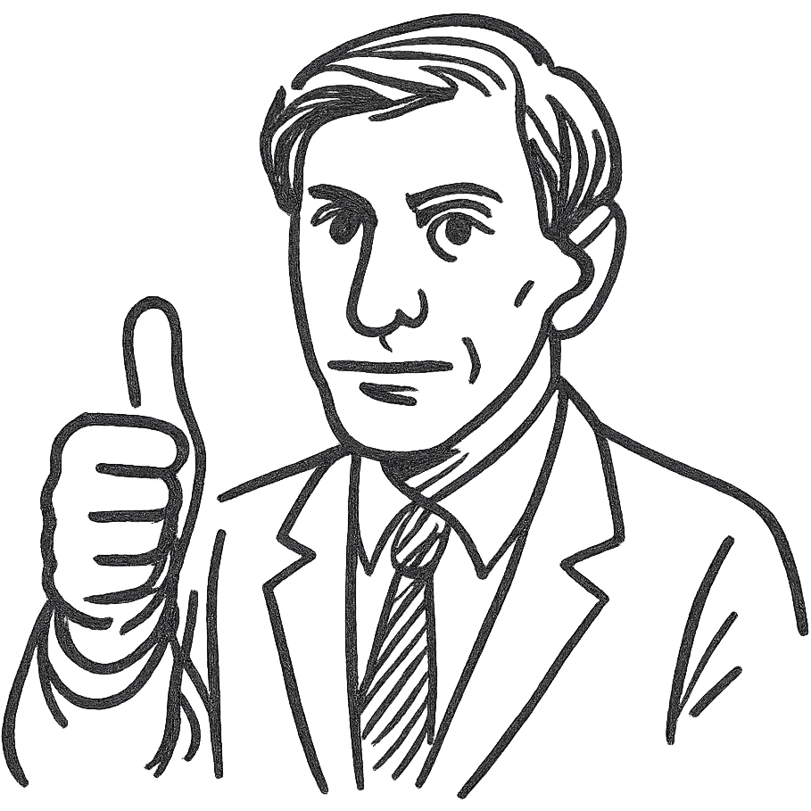 Bobby Fischer giving a thumbs up emoji