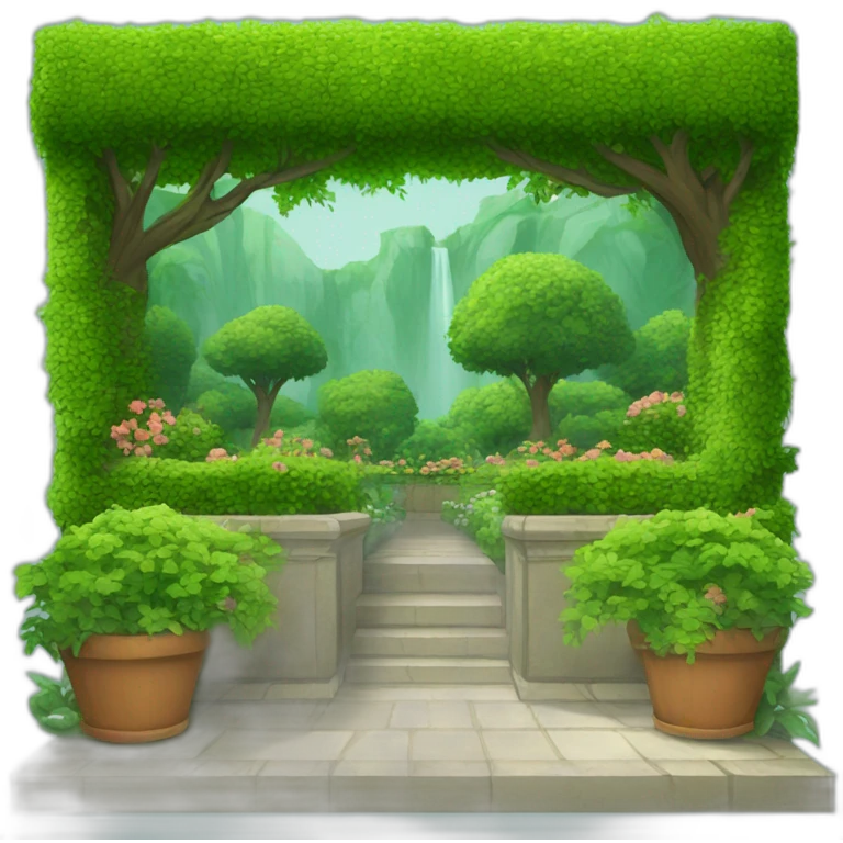 garden with imposing wall emoji