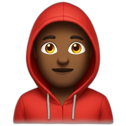 Hoodie red Man 47 ans emoji