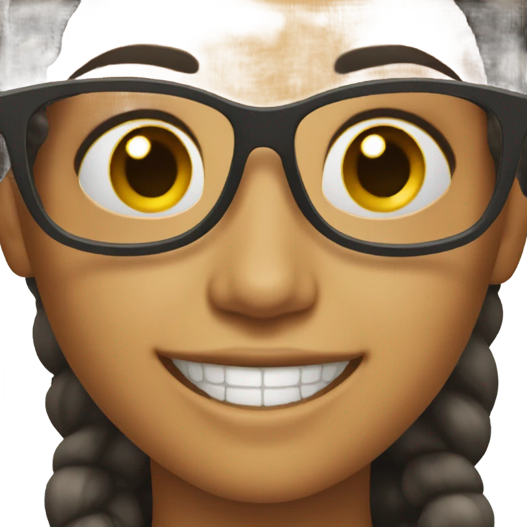 smiling girl with glasses emoji