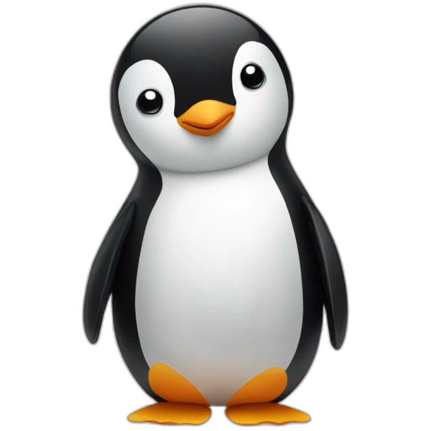 A penguin thinking hard emoji