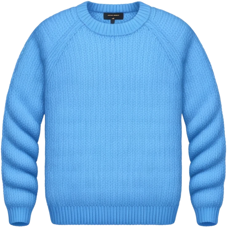 sky-blue knitted wool sweater. emoji