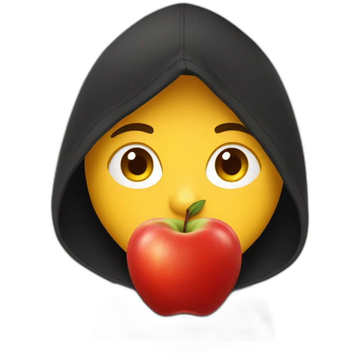 red apple with black hoodie emoji